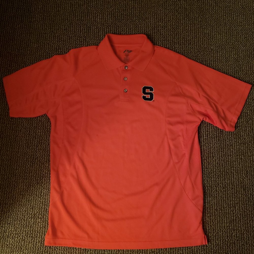 Syracuse Orange Performance Tech Golf Shirt Polo Orange Navy Medium